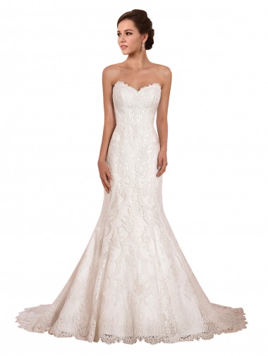 Ivoire Sirène Dentelle Robes de mariée Pas Chre
