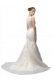 Ivoire Sirène Illusion Balayage train Tulle Dentelle Robes de mariée Pas Chère