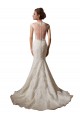 Ivoire Sirène Illusion Col V Tulle Dentelle Robes de mariée Pas Chère