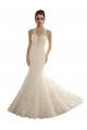 Ivoire Sirène Illusion Dentelle Robes de mariée Pas Chère