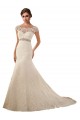 Ivoire Sirène Illusion Tulle Dentelle Robes de mariée Pas Chère