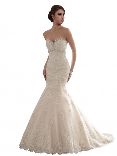 Ivoire Sirène Tulle Dentelle Classique Robes de mariée Pas Chre