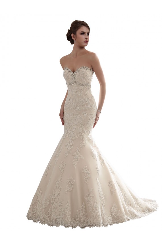 Ivoire Sirène Tulle Dentelle Classique Robes de mariée Pas Chère