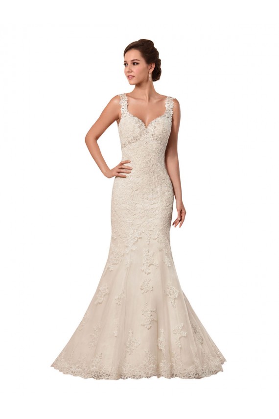 Ivoire Sirène Tulle Dentelle Robes de mariée Pas Chère