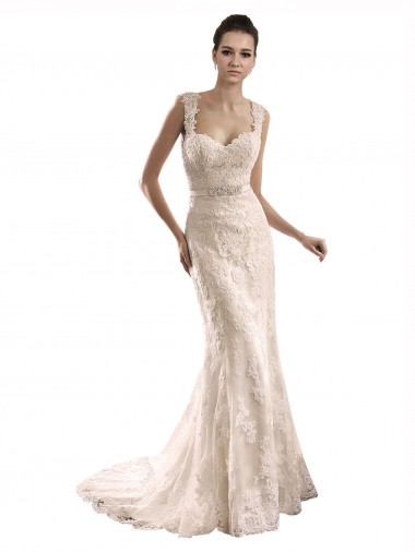 Ivoire Sirène Tulle Dentelle Robes de mariée Pas Chre