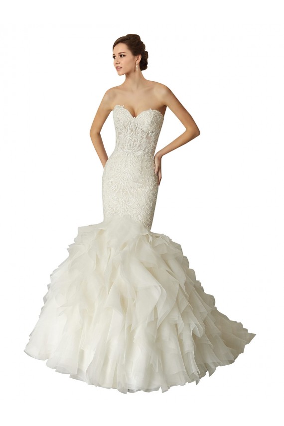Ivoire Sirène Tulle Robes de mariée Pas Chère
