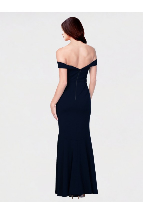 Ivoire Sirène Épaule Dénudée Crêpe Stretch Longue Formelles Robes demoiselle d'honneur / Robes de soirée / Robes de bal Pas Chère