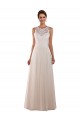 Ivoire Trapèze Col Haut Tulle Dentelle Boho Robes de mariée Pas Chère