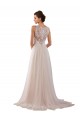 Ivoire Trapèze Col Haut Tulle Dentelle Boho Robes de mariée Pas Chère
