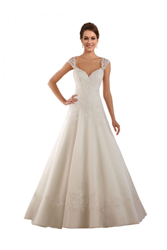 Ivoire Trapèze Dentelle Robes de mariée Pas Chère