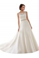 Ivoire Trapèze Illusion Dentelle Robes de mariée Pas Chère