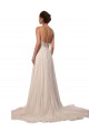 Ivoire Trapèze Illusion Tulle Dentelle Robes de mariée Pas Chère