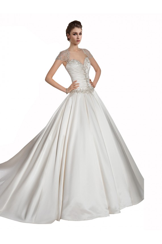 Ivoire Trapèze Satiné Robes de mariée Pas Chère