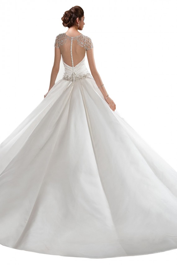 Ivoire Trapèze Satiné Robes de mariée Pas Chère