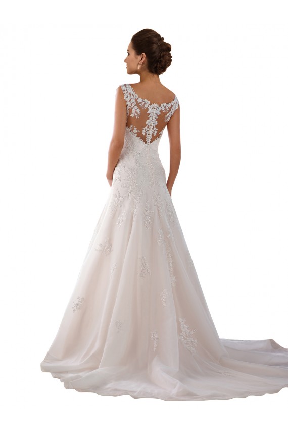 Ivoire Trapèze Scoop Tulle Robes de mariée Pas Chère