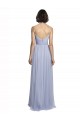 Lilas Trapèze Bretelles spaghetti Tulle Longue Robes demoiselle d'honneur Pas Chère