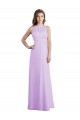 Lilas Trapèze Licou Mousseline Longue Robes demoiselle d'honneur Pas Chère