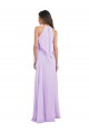 Lilas Trapèze Licou Mousseline Longue Robes demoiselle d'honneur Pas Chère