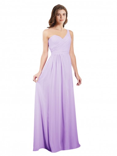 Lilas Trapèze Mousseline Longue Robes demoiselle d'honneur Pas Chre