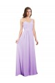 Lilas Trapèze Mousseline Longue Robes demoiselle d'honneur Pas Chère