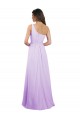 Lilas Trapèze Mousseline Longue Robes demoiselle d'honneur Pas Chère