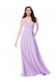 Lilas Trapèze Scoop Mousseline Longue Robes demoiselle d'honneur Pas Chère