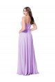 Lilas Trapèze Scoop Mousseline Longue Robes demoiselle d'honneur Pas Chère