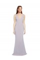 Lilas arctique Sirène Col V Crêpe Stretch Longue Formelles Robes demoiselle d'honneur / Robes de soirée / Robes de bal Pas Chère