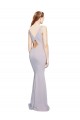 Lilas arctique Sirène Col V Crêpe Stretch Longue Formelles Robes demoiselle d'honneur / Robes de soirée / Robes de bal Pas Chère