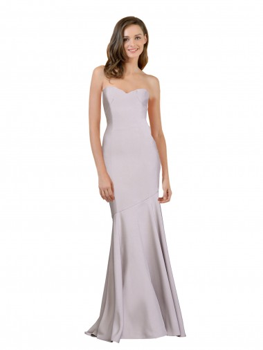 Lilas arctique Sirène Sans bretelle Crêpe Stretch Longue Robes demoiselle d'honneur / Robes de bal Pas Chre