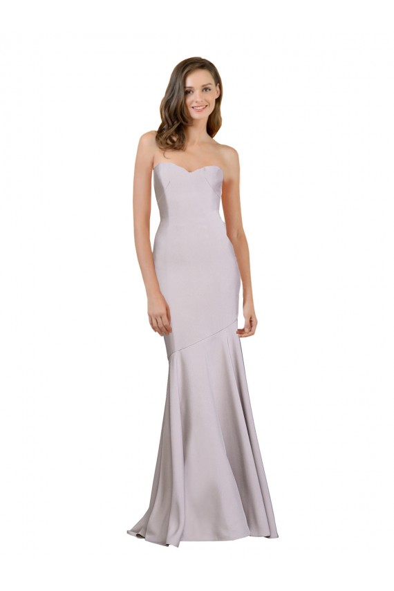 Lilas arctique Sirène Sans bretelle Crêpe Stretch Longue Robes demoiselle d'honneur / Robes de bal Pas Chère