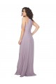 Lueur rose Trapèze Licou Mousseline Longue Robes demoiselle d'honneur Pas Chère