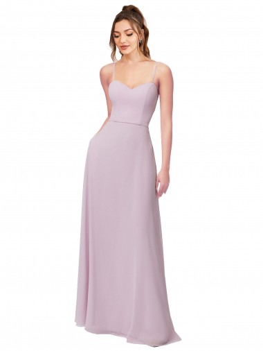 Lueur rose Trapèze Mousseline Longue Robes demoiselle d'honneur Pas Chre