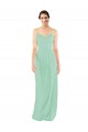 Menthe verte Fourreau Col V Mousseline Longue Robes demoiselle d'honneur Pas Chère