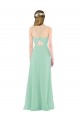 Menthe verte Fourreau Col V Mousseline Longue Robes demoiselle d'honneur Pas Chère