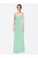 Menthe verte Trapèze Mousseline Longue Robes demoiselle d'honneur Pas Chère