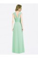 Menthe verte Trapèze Mousseline Longue Robes demoiselle d'honneur Pas Chère