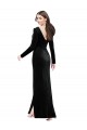 Noir Colonne Col V Velours Stretch Longue Formelles Robes demoiselle d'honneur / Robes de soirée / Robes de bal Pas Chère