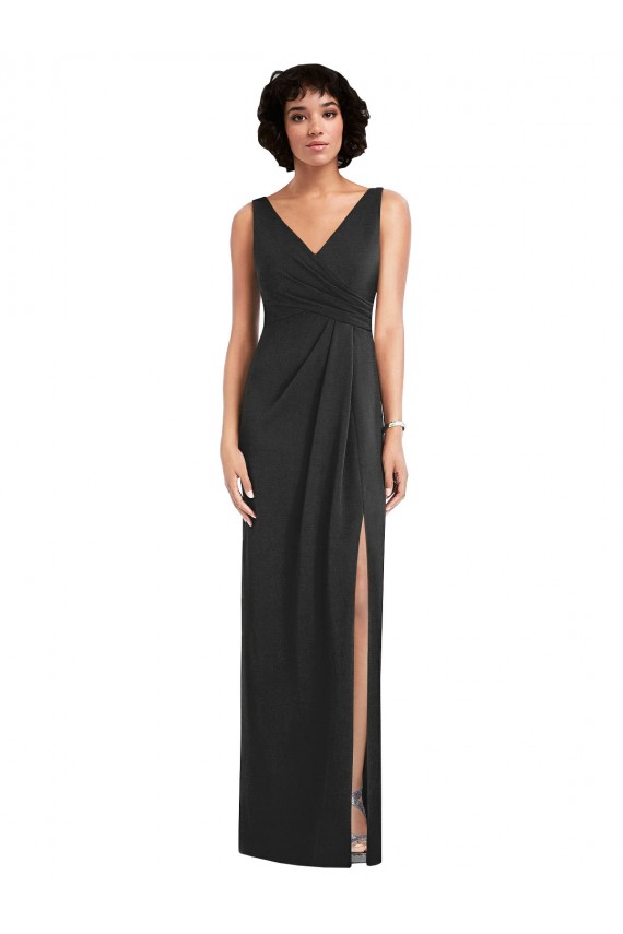 Noir Fourreau Col V Spandex Longue Formelles Robes demoiselle d'honneur / Robes de soirée / Robes de bal Pas Chère