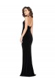 Noir Fourreau Licou Col Haut Velours Stretch Longue Robes demoiselle d'honneur / Robes de bal Pas Chère