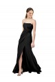 Noir Fourreau Sans bretelle Crêpe Stretch Longue Formelles Robes demoiselle d'honneur / Robes de soirée / Robes de bal Pas Chère