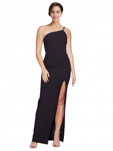 Noir Fourreau Sans bretelle Crêpe Stretch Longue Formelles Robes demoiselle d'honneur / Robes de soirée / Robes de bal Pas Chre