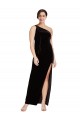 Noir Fourreau Velours Stretch Longue Formelles Robes demoiselle d'honneur / Robes de soirée / Robes de bal Pas Chère