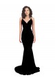 Noir Sirène Col V Spandex Longue Formelles Robes demoiselle d'honneur / Robes de soirée / Robes de bal Pas Chère