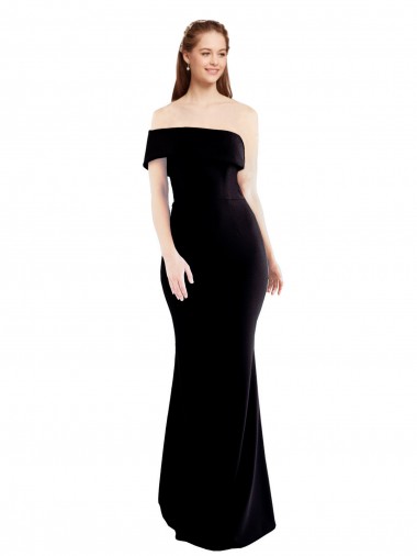 Noir Sirène Crêpe Stretch Longue Formelles Robes demoiselle d'honneur / Robes de soirée / Robes de bal Pas Chre