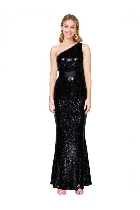 Noir Sirène Paillette Longue Formelles Robes demoiselle d'honneur / Robes de soirée / Robes de bal Pas Chère