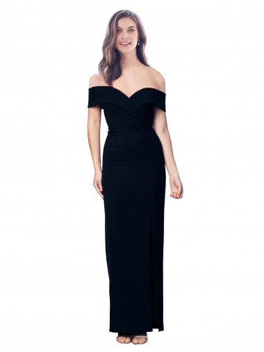 Noir Sirène Épaule Dénudée Crêpe Stretch Longue Formelles Robes demoiselle d'honneur / Robes de soirée / Robes de bal Pas Chre