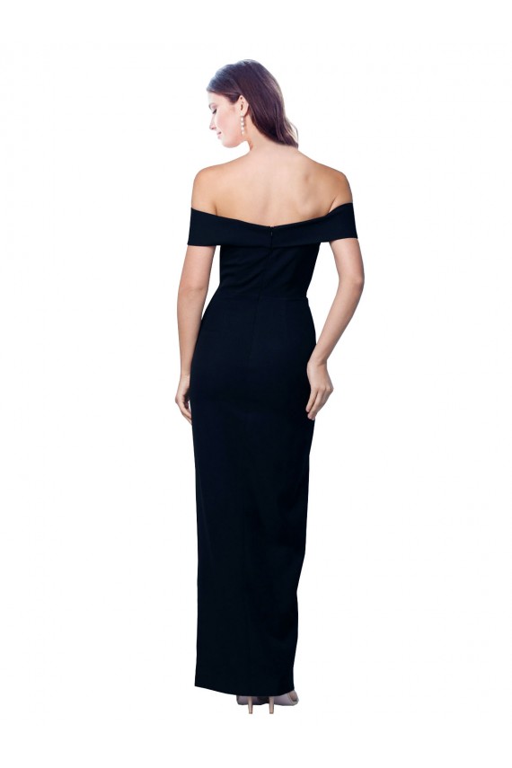 Noir Sirène Épaule Dénudée Crêpe Stretch Longue Formelles Robes demoiselle d'honneur / Robes de soirée / Robes de bal Pas Chère