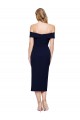 Bleu marine foncé Sirène Épaule Dénudée midi Crêpe Stretch Courte Robes demoiselle d'honneur / Robes de soirée / Robes de cocktail Pas Chère