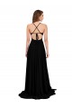 Noir Trapèze Col V Spandex Longue Formelles Robes demoiselle d'honneur / Robes de soirée / Robes de bal Pas Chère